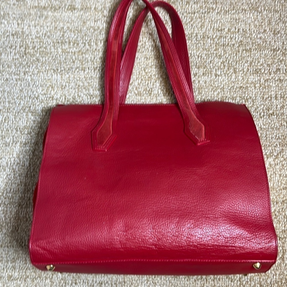 - Alberta di Canio red leather & suede tote bag